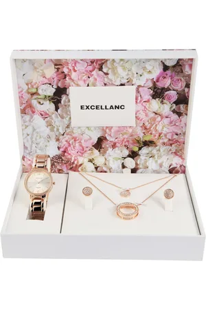 Excellanc Dameshorloge geschenkset cadeauset horloge, ketting, oorbellen