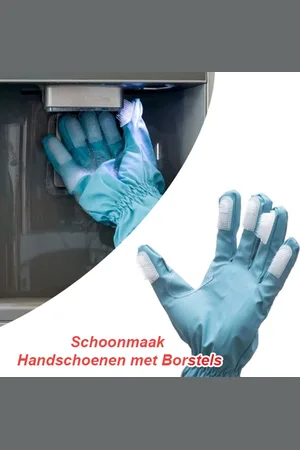 Merkloos Handschoenen met Borstels – Ideaal voor Moeilijk Bereikbare Plekken