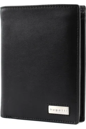 Bugatti Leren Portemonnee City Line RFID Coin Wallet Combi Style 13CC Metal Logo Zwart