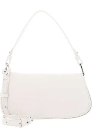 Coccinelle Leren Handtas Schoudertas Myrtha Maxi Log Mini Crossbody Bag Crème