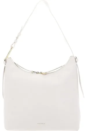 Coccinelle Leren Schoudertas Malory Handbag Grained Leather Crème