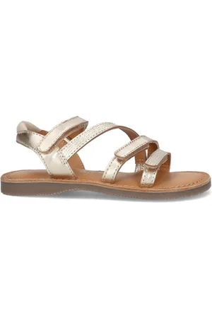 Braqeez 425012-594 Meisjes Platte Sandalen - - Leer - Klittenband