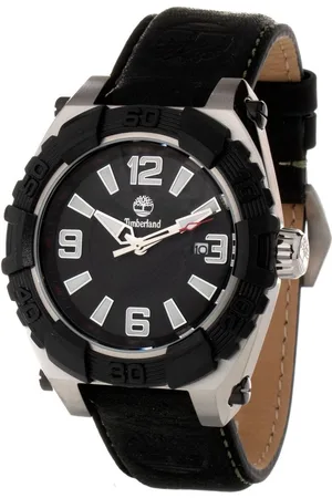 Timberland Zwart Leren Horloge Met Datumfunctie En 10ATM Waterdichtheid