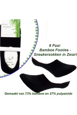 Merkloos 6 Paar Origineel Bamboe Footies -Sneakersokken in -Maat 43-46