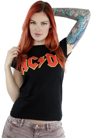 AC/DC Dames/Dames rood Logo Katoenen T-Shirt
