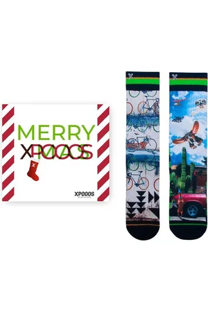 Xpooos Xmas giftbox sokken 2-pack urban bike & who