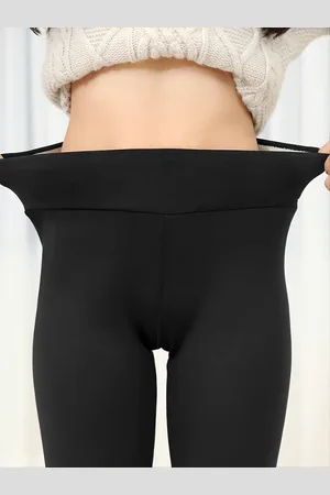Merkloos Winter Panty - Warme panty - Fleece Panty - Thermo Panty - Legging - Stretch - Dames Kleding - - Maat L