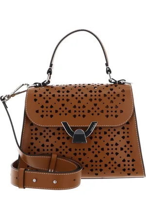 Coccinelle Leren Schoudertas Handtas Dew Cow Perforation Handbag Bruine
