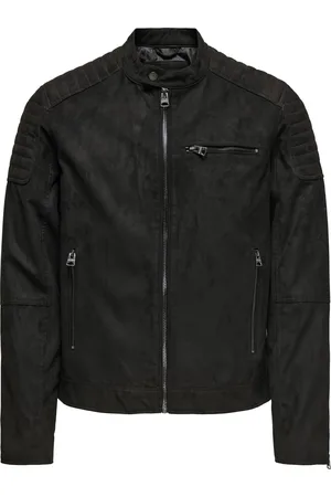Only & Sons Jas Onsgus Faux Suede Racer Jacket Otw 22029650 Black Mannen Maat - XL