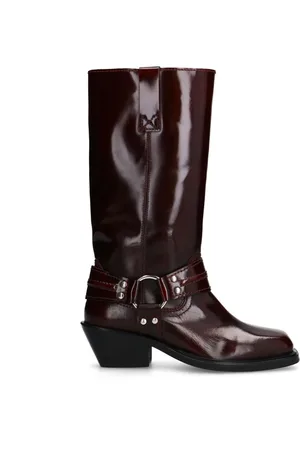 Sacha Dames - Burgundy leren biker boots - Maat 41