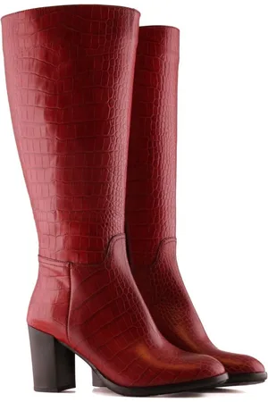 Jilsen Dames Laarzen Brede Kuiten Nina Croco in Kuitomtrek 44 cm, schoenmaat 37