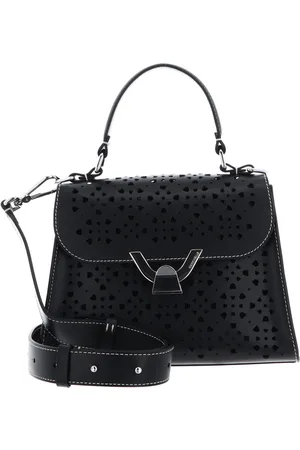 Coccinelle Leren Schoudertas Handtas Dew Cow Perforation Handbag Zwart