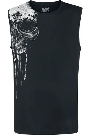 EMP Zwarte tanktop met doodshoofdprint Mannen - L