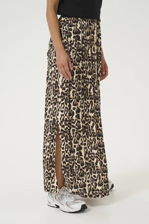 Kaffe Rok Kaedita Amber Skirt 10509813 107281 Naturel Leopard Print Dames Maat - W40
