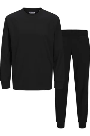 JACK & JONES Huispak heren - Loungeset heren - Mannen pyjamapak met lange mouwen - S