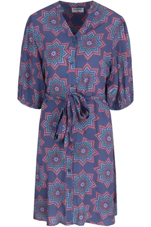Fluresk Jurk Lysa Dress 25zzf01 Skipper Blue/sunkissed Coral Dames Maat - 38