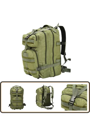 vidaXL Rugzak legerstijl 50L - Olijfgroen - Weerbestendig Rugtzak - Legerlook - Outdoor - Wandeltas - Campinguitrusting
