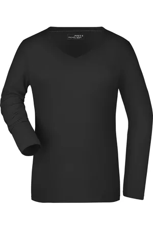 James & Nicholson Dames v-hals shirt lange mouw M