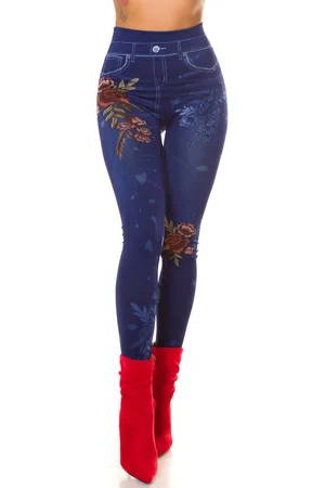 Merkloos Legging met bloemenprint