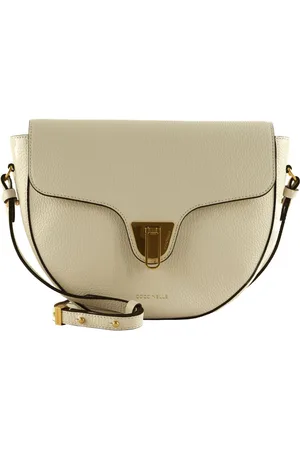 Coccinelle Leren Schoudertas Beat Soft Crossbody Bag Crème