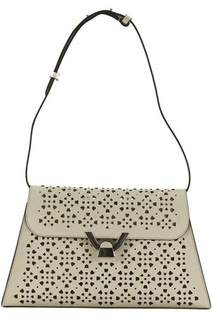 Coccinelle Leren Schoudertas Dew Cow Perforation Handbag Crème