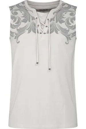 EMP Grijze tanktop met V-hals en prints Mannen - S