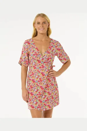 Rip Curl Las Dalias Ditsy Wrap Dress - Blue