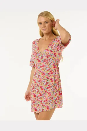 Rip Curl Las Dalias Ditsy Wrap Dress - Blue