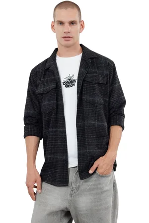 Trendyol Zwart Oversized Wintergeruit Houthakkersoverhemd Met Zakken Tmnaw25Go00001