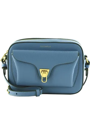 Coccinelle Leren Schoudertas Beat Soft Camera Bag Blauw