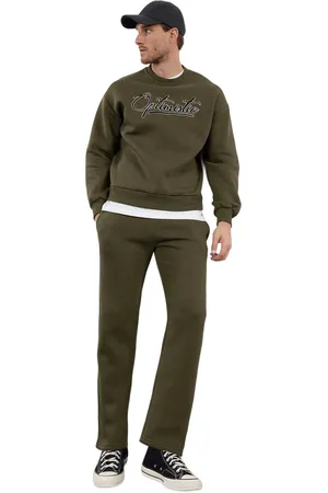 Trendyol Ecru Oversized/Brede Trainingspak Met Tekstprint Tmnaw25Em00006
