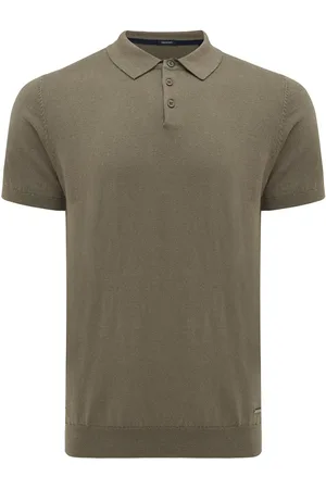 Tresanti | TREVOR | Basic gebreide polo katoen kasjmier | Donker groen | Size L