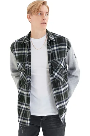 Trendyol Bordeaux Oversized Geruit Houthakkersoverhemd Met Gebreide Mouwen Tmnaw22Go0059
