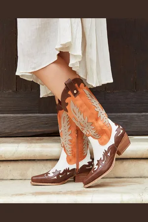 Buonarotti Dames Cowboylaarzen - Wit - Imitatieleer - Maat 37