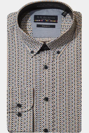 R.B. Boston Casual hemd lange mouw Regular Fit Cotton 427670/613