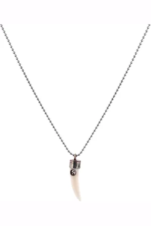 IBIZA MEN MENS JEWELLERY IbizaMen - Heren ketting - ballchain RVS - tand yin yang - 74cm