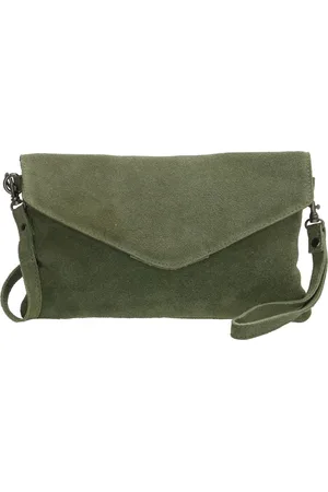 Charm London Brixton Clutch/avondtasje - Donkergroen - 100% Leer