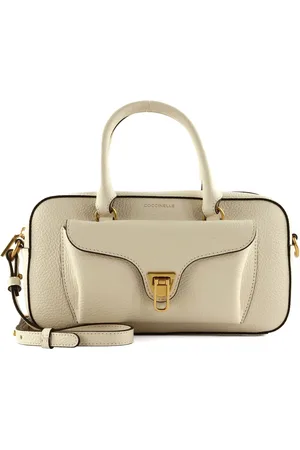 Coccinelle Leren Handtas Schoudertas Beat Soft Handbag Grained Leather Crème