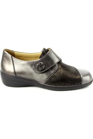 Solidus Grijze Klittenbandschoenen Hedda Wijdte J