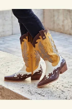 Buonarotti Dames Cowboylaarzen - Wit - Imitatieleer - Maat 40