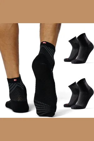 DANISH ENDURANCE Anti-Slip Hardloopsokken - Dames & Heren - 2 paar - Zwart - Maat 39-42