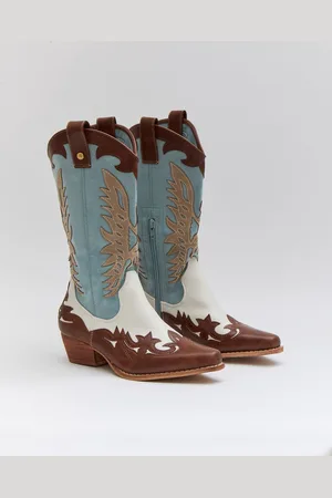 Buonarotti Dames Cowboylaarzen - Wit - Imitatieleer - Maat 37