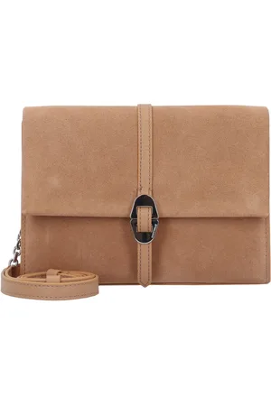 Coccinelle Leren Schoudertas Dorian Suede Mini Bag Lichtbruin