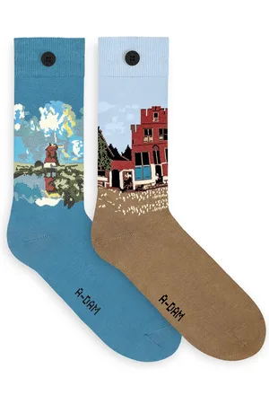 A-dam Scenes - Sok - Sokken - Biologisch Katoen - Vegan - Heren en Dames - Volwassenen - Blauw - 41-46