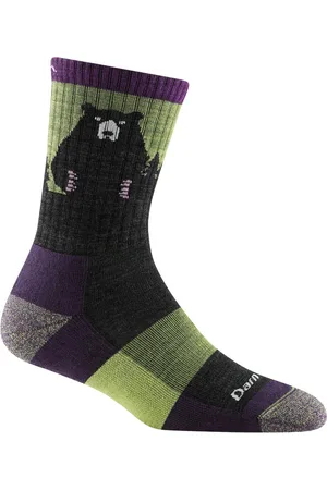 Darn Tough Bear Town Micro Crew Lightweight with Cushion - Lime - Hikingsokken en wandelsokken van merinowol
