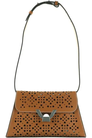 Coccinelle Leren Schoudertas Avondtas Dew Cow Perforation Handbag Bruine