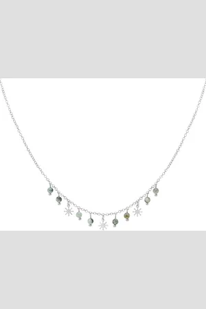 Yehwang Dames Ketting Hangende Steentjes - Groen/ - Stainless Steel - Plating