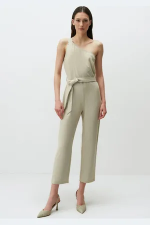 Jimmy Key One-Shoulder Linnen Jumpsuit Met Riem