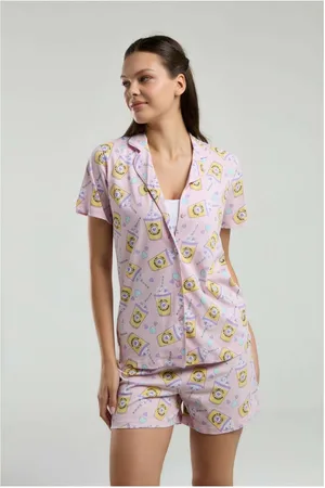 Merkloos Rolypoly Dames Pyjama set / %100 Katoen / / Shorts Dames Set / Cadeau voor Vrouwen / Maat: XL