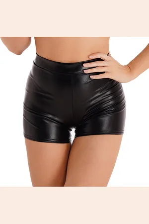 Merkloos Sexy Broeken - Luxe Latex Short Dames - Korte Broek - Hotpants - Kleren Vrouwen - Party Kleding - - Shorts S/M